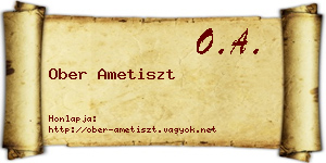 Ober Ametiszt névjegykártya